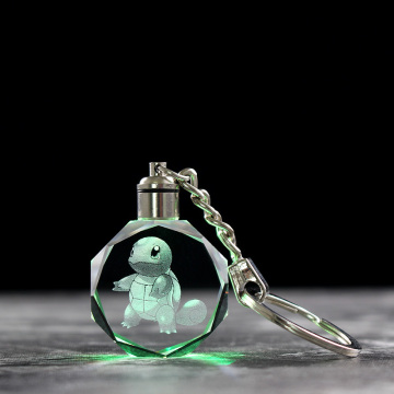 3D Monster Action Figures Crystal Keychain with LED Light - Kids' Xmas Gift