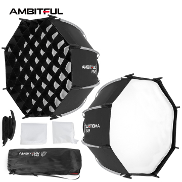 Ambitful PS45 45 cm Mini Bowens Monte Softbox con griglia a nido d'ape per lampi e luci a LED