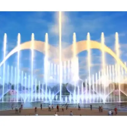 Large music dancing fountain show