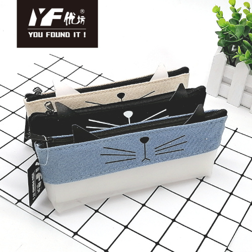 School stationary cat ears style mesh pencil case