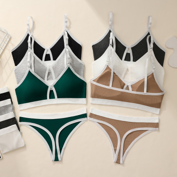 Cotton Breathable Comfort No Back Closure Sujetador Set