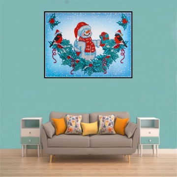 40 * 30 Navidad Muñeco de nieve Diamante pintura decorativa pintura