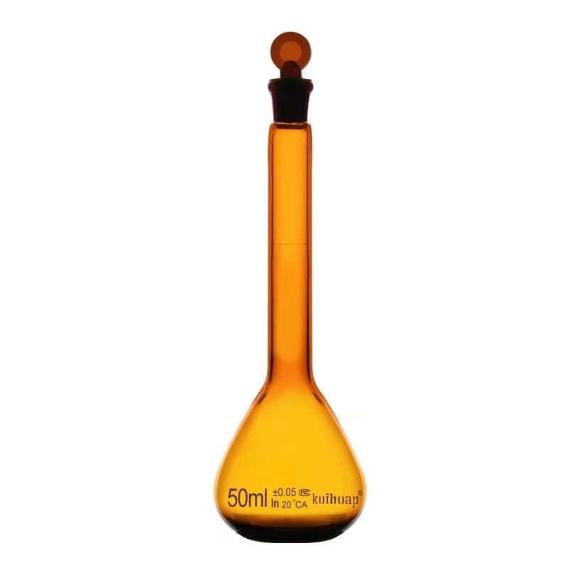 Amber Glass volumetric flask with stopper 10ml