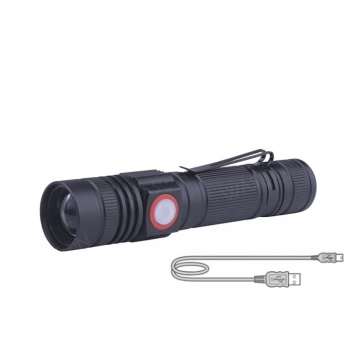 Nueva llegada EDC Dual Micro USB USB recargable Fuerza de luz fuerte Foco ajustable Torch de haz de haz de haz Led Linter
