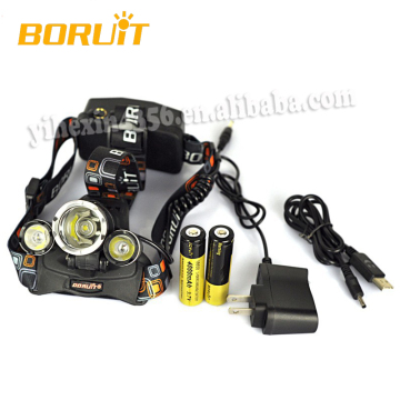 BORUIT RJ-5000 Powerful 6000 Lumen Rechargeable LED Headlamp