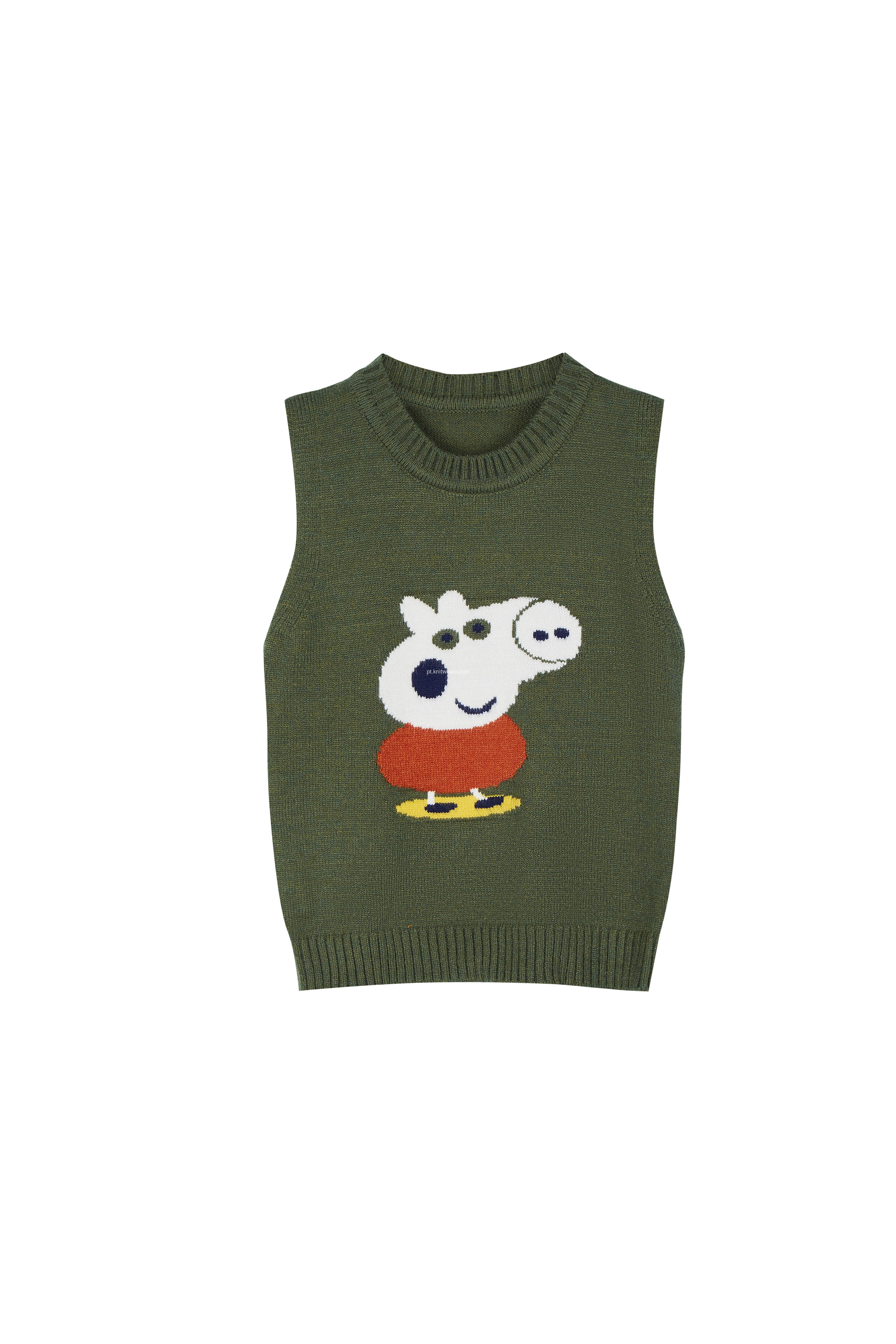 Boy's Knitted Jacquard Peggy Crew Neck Vest