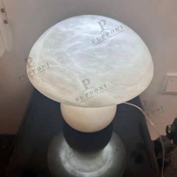 Modern Simple Pure White LED Villa Living Room Bedside Table Alabaster Table Lamp