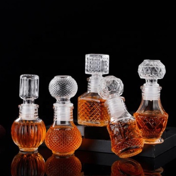 Bottiglia mini vino di lusso da 50 ml - bottiglia in vetro in vetro intagliato con coperchio