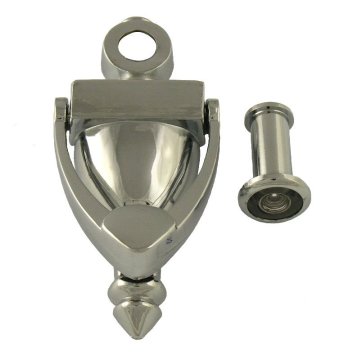 Chrome Door Knocker WIth Door Viewer (DK970+180degree door viewer)