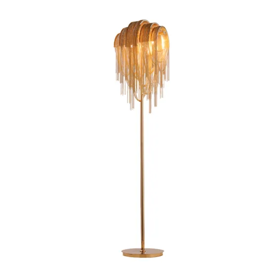Luxury Aluminum Chain Tassel LED Floor Lamp for Antique Home Hotel Design