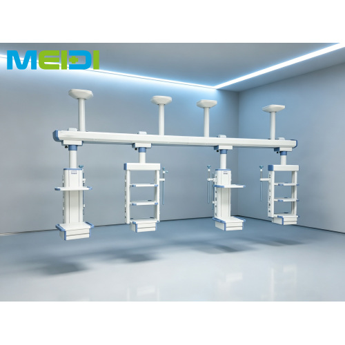 ICU Combined Ceiling Bridge, 3‑Bed Shared Dry‑Wet Separation, High‑Strength Aluminum Alloy ICU Pendant System