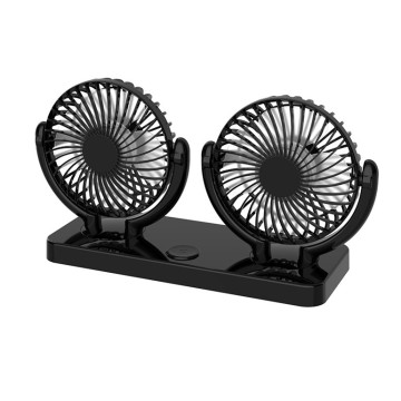 3R Panas Menjual Bunyi Rendah 12V Mini 3 Speed ​​Dual Head Dashboard Car Fan untuk SUV, Van, dan Kenderaan Auto