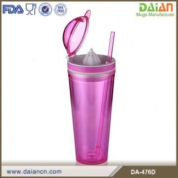 Hot sell with straw ps lemon cup