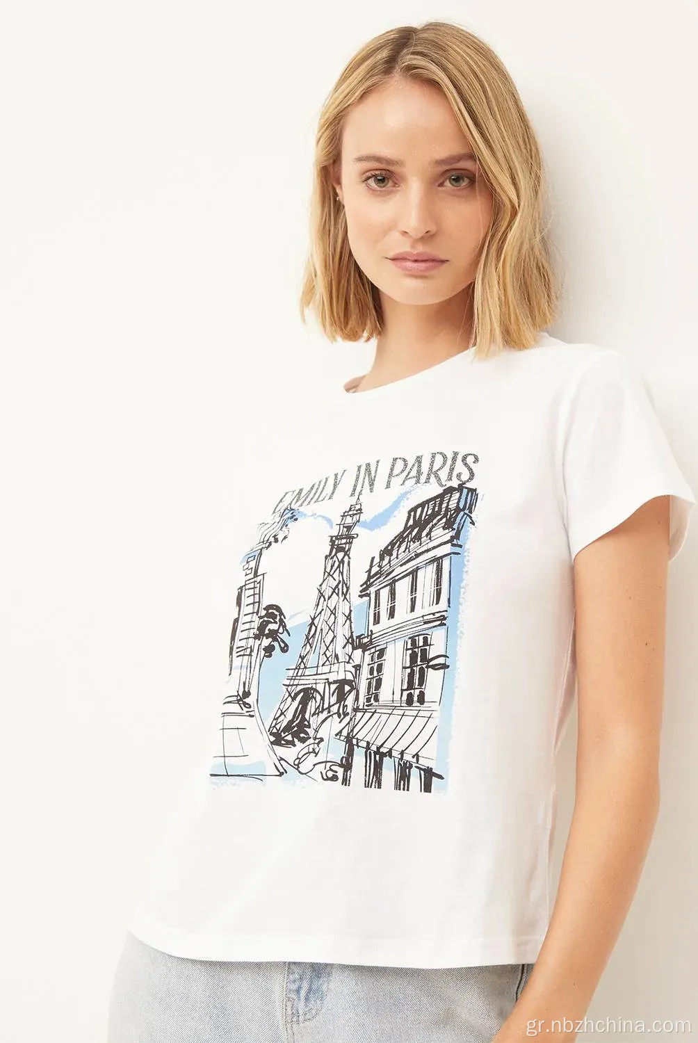 Γυναικεία casual τυπωμένο μπλουζάκι με κοντό μανίκι