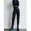 Pantaloni neri femminili pantaloni black punk personalizzato all'ingrosso