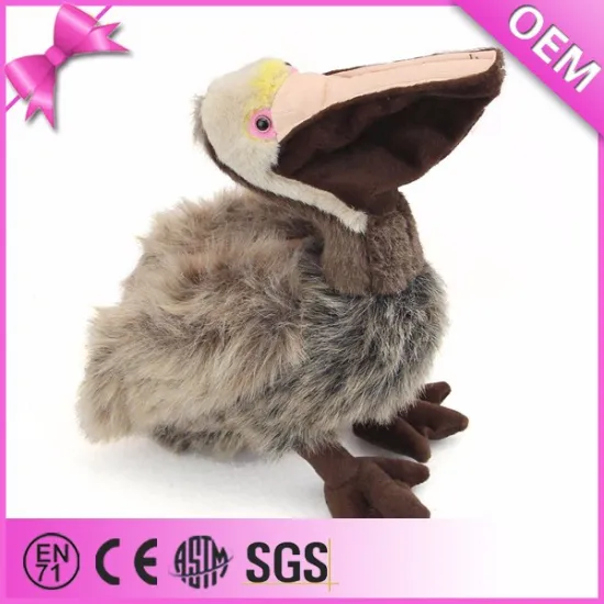 Vivid animal that look real, plush pelican toy