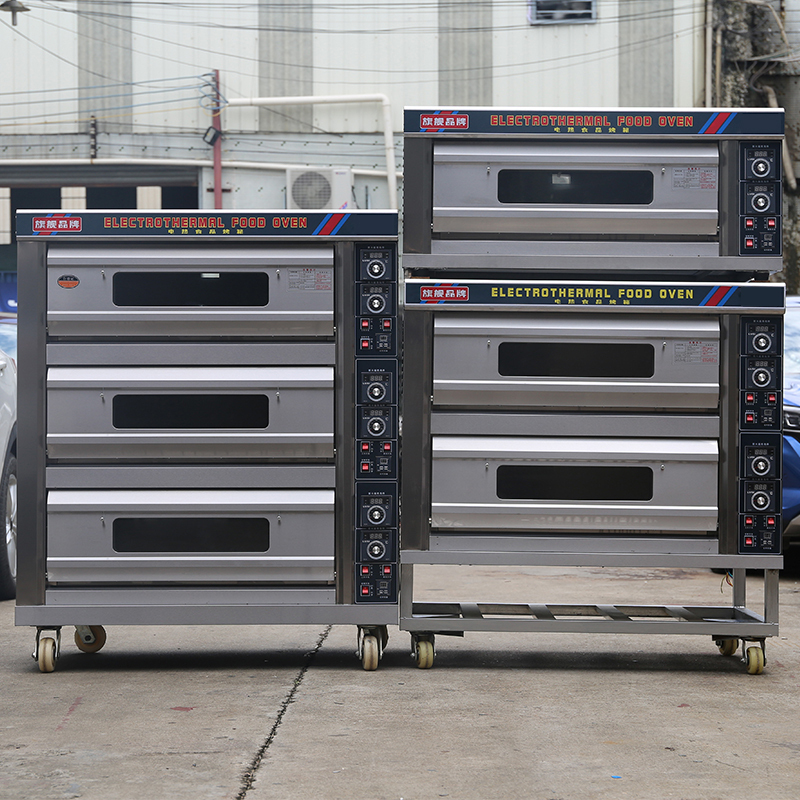 Electric Commercial Bread and Pizza Oven: 2-Deck, 4-Tray Automatic Baking Solution