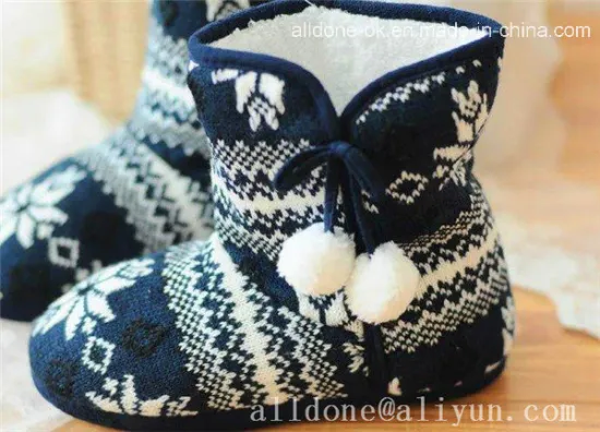 Warm Comfortable Ladies Women′s Winter Knitted Indoor Boots Shoes