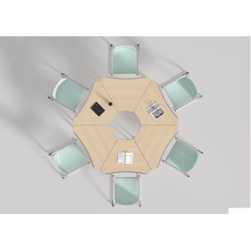 Modern Eco-Friendly Wood Folding Training Room Table Classroom Splicing Desk Meeting Table Office