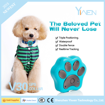 Yiwen 3G WCDMA 2G GSM Making Supplies Smart Night-activated LED Pet Dog Cat Mini GPS Alarm Collar Tracker GV30