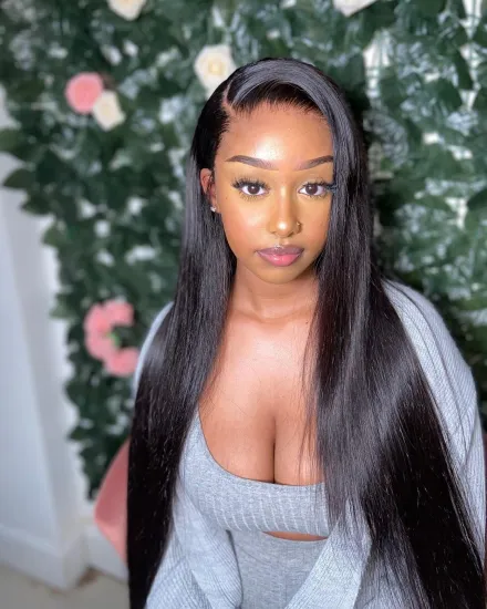 Best quality unprocessed Brazilian 100% virgin full lace human hair wig straight lace front wig human hair