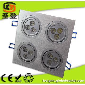 12W LED 4 head led ceiling lights with square panel Epistar chip