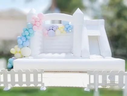 White Commercial Wedding Bouncy Castle: Inflatable PVC Trampoline Jumping Castle