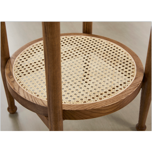  Fantastic Design Glass Rattan Double Layers Round Side Table Manufactory