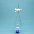 Entonnoir de séparation de forme de poire en verre transparent 125 ml