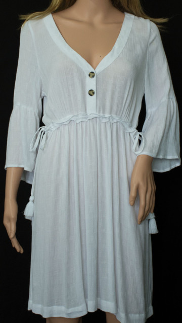 Long Sleeve with Tassels Design Short Dress