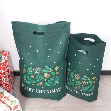 Christmas Green Non-woven Shopper Tote Bags