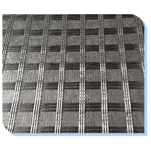 Stickad glasfiber Geogrid med Geotextil Geokomposit