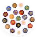 Gemstone 25MM Circular Disc Mat Handmade Craved Pattern-Metatron's Cube For Home Decor