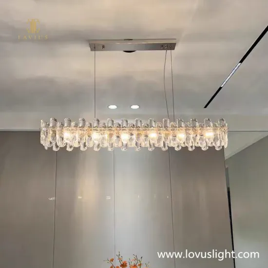 Villa bedroom living room chandelier now light luxury crystal chandelier shape changeable chandelier