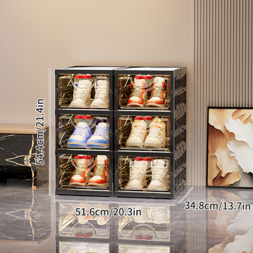 Retro Black Folding Shoe Rack for Modern Storage