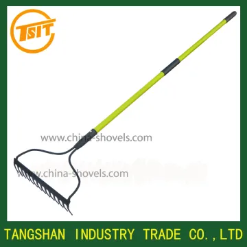Long fibreglass handle farm tools garden grass leaf rake