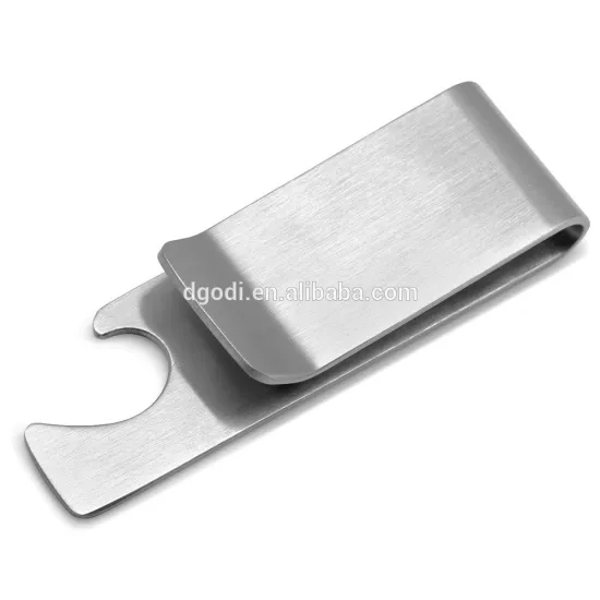 oem brushed blank stainless steel opener money clip