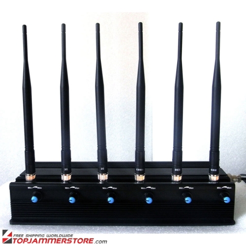 6 Antenna High Power Adjustable WiFi 3G 4G All Mobile Phone Signal Jammer