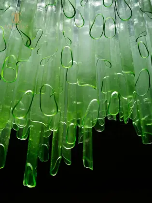 Simple giant hotel green glass chandelier light