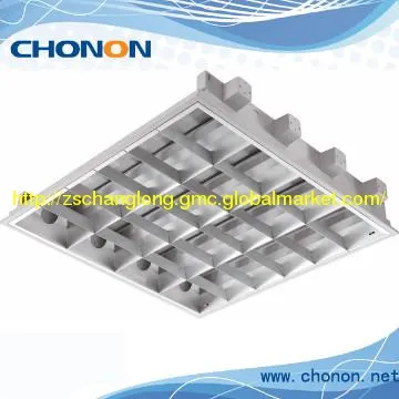 Grille Fluorescent Lighting Fixture with T8 Tubes 4x18W