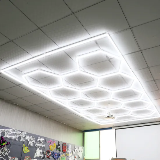 Hexagonal Honeycomb Automotive LED Working Lights 220V Linkable for Car Showroom and Workshop
