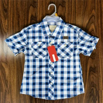 Elegant Printed Plaid Short Sleeve Cotton Shirts