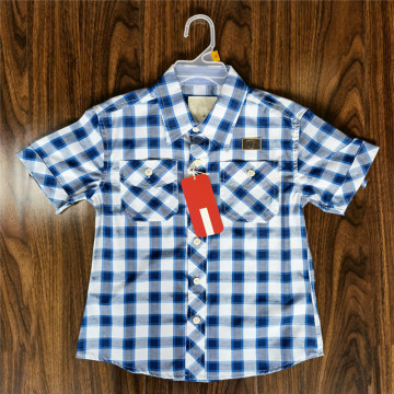 Elegant Printed Plaid Short Sleeve Cotton Shirts