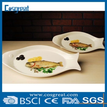 unique fish shape melamine plate