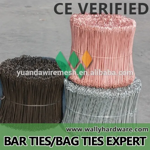 wholesale factory lowest price 16ga 17ga 18ga soft iron black bar ties/black annealed iron double loop wire ties/bag ties