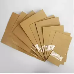 Wholesale Hemp Kraft Paper Bags with Zipper and Window