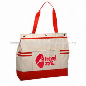 Shopping bag with zippered closure, customized colors, designs, styles and sizes are accepted