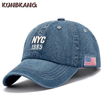 New Brand NYC Denim Baseball Cap Men Women Embroidery Letter Jeans Snapback Hat Casquette Summer Sports USA Hip Hop Cap Gorras