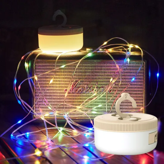 Portable LED Camping Lantern Hanging Lights - 26.2ft USB Rechargeable String Lights for Atmosphere Tent Lighting