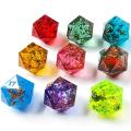 Unpainted Shimmery Sharp Edge DND Dice Set with Golden foil, Handmade 7 Piece Razor Edged Polyhedral RPG Dice Set